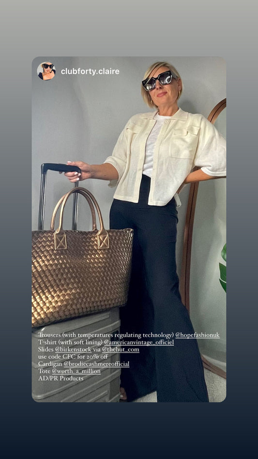 Nicola 2.0 Handwoven Vegan Leather Tote Bag – Bronze
