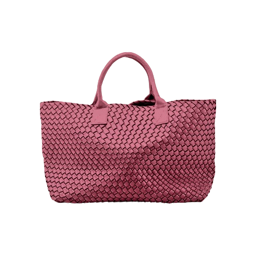 Nicola Handwoven Vegan Leather Tote Bag – Burgundy | Worth A Million