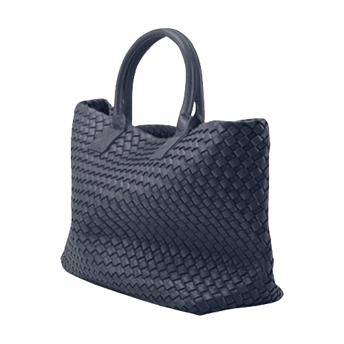 Nicola 2.0 Handwoven Vegan Leather Tote Bag – Navy | Worth A Million