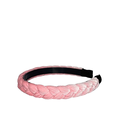 Pink Velvet Braided Headband – Luxe Plaited Hair Accessory | Worth A Million