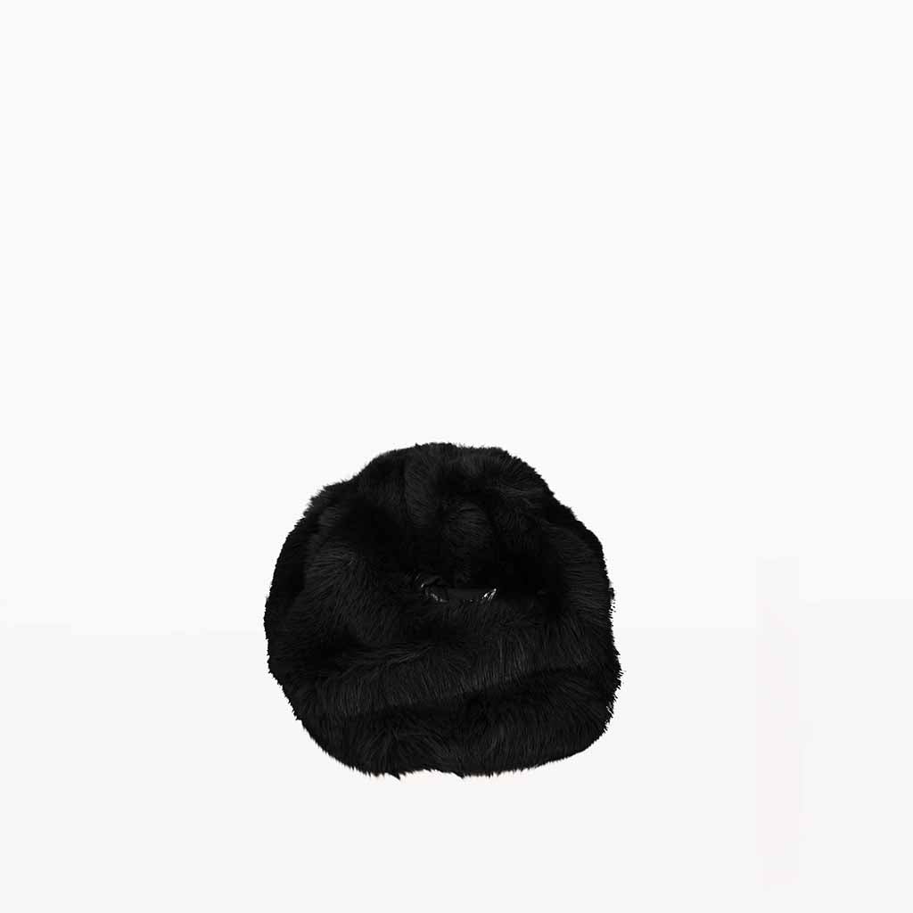 The Amelia Faux Fur Crossbody Bag in Black – Soft Textured Evening Shoulder Bag | Worth A Million