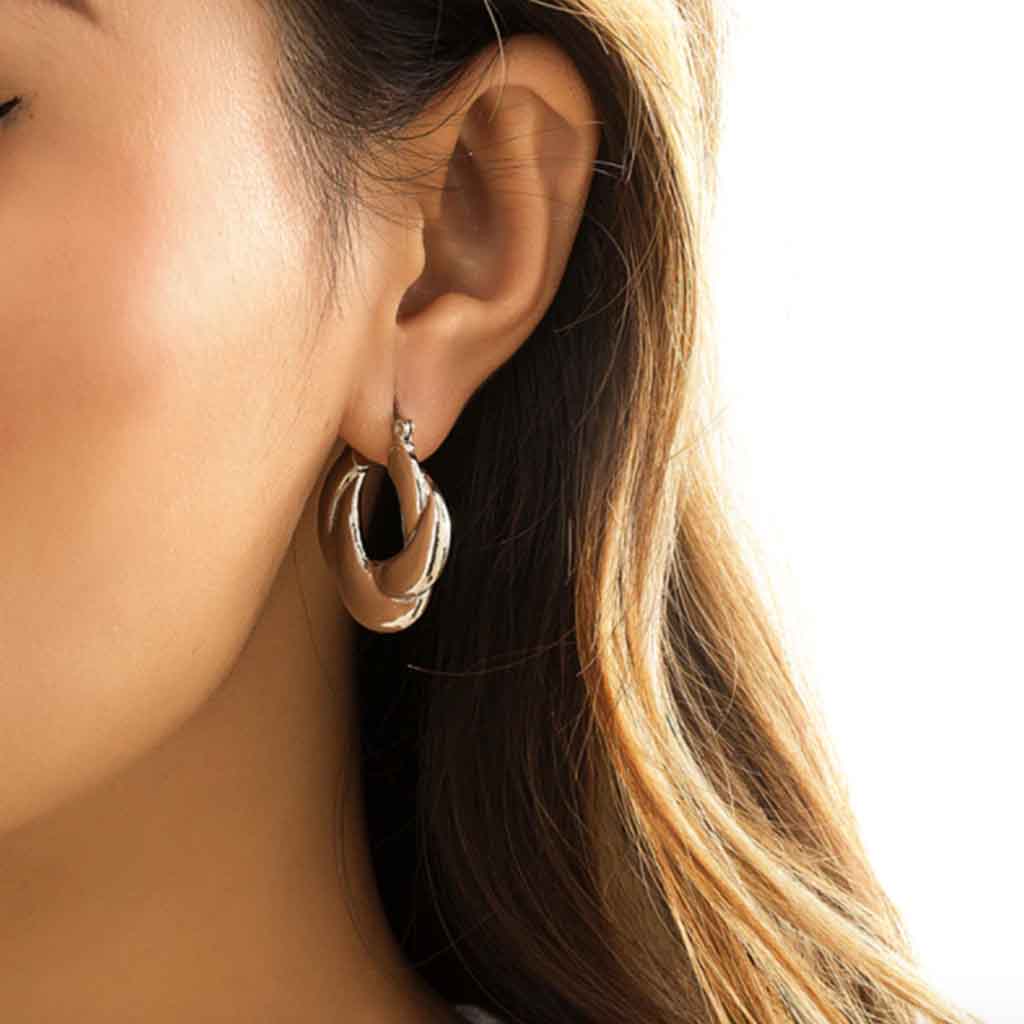 Geometric Silver Hoop Earrings – Modern Angular Statement Hoops | Worth A Million