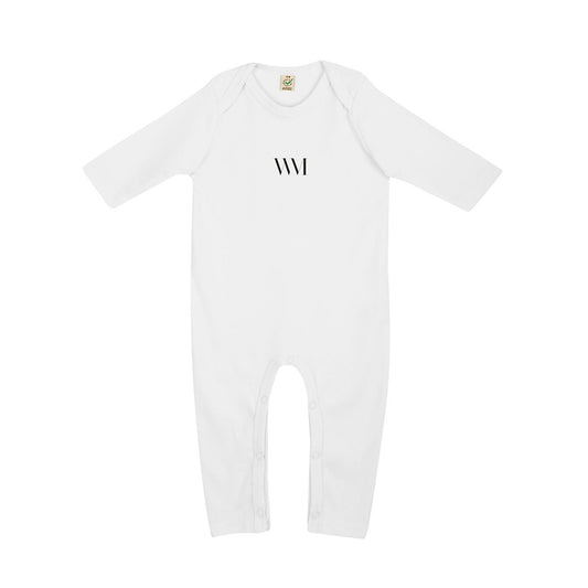 White Organic Cotton Baby Sleepsuit – Unisex Long-Sleeve Onesie | Worth A Million