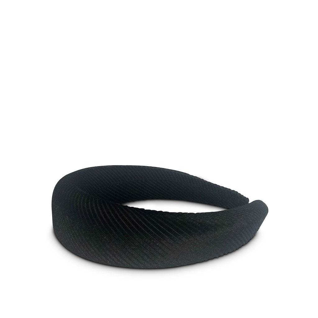 Black Textured Thread Headband – Sculpted Woven Hair Accessory | Worth A Million