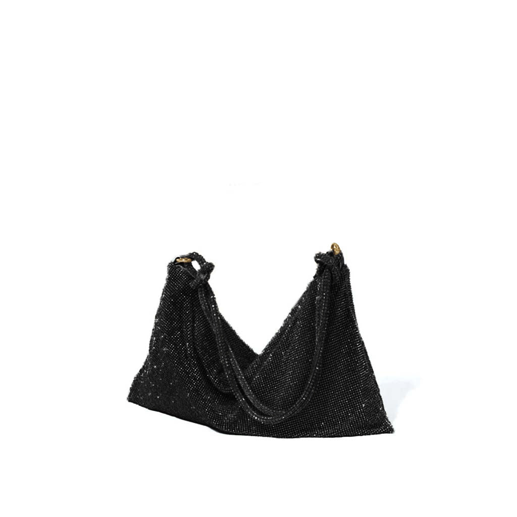 The Carrie Rhinestone Shoulder Bag in Black – ‘90s-Inspired Sparkling Evening Bag | Worth A Million