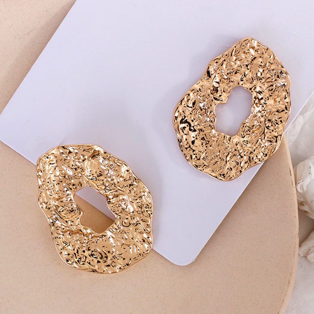 Statement Geometric Earrings in gold