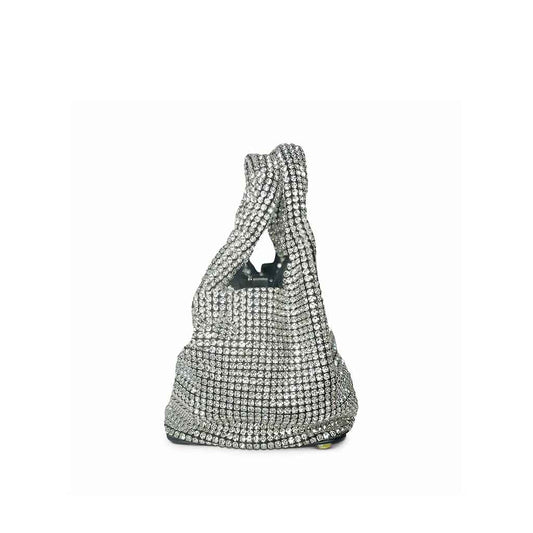 Silver Rhinestone Mini Bucket Bag – The Gracie Sparkle Tote | Worth A Million