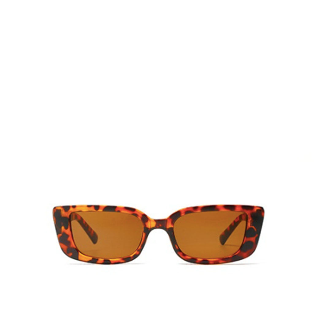 Tortoise Shell Rectangular Cat Eye Sunglasses – Retro Slim Frame