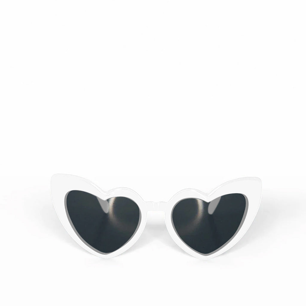 White Heart-Shaped Sunglasses – Retro Y2K Statement Eyewear | Worth A Million