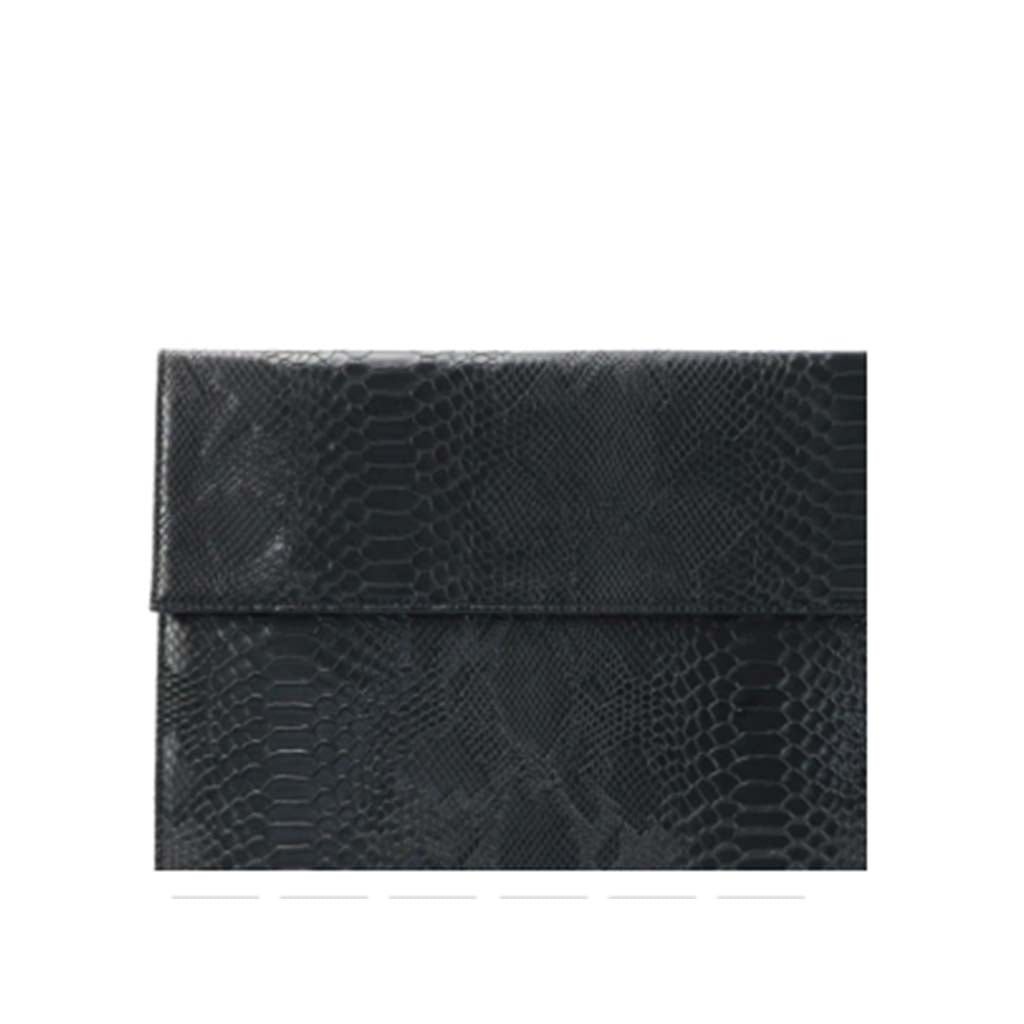 The Lexi Laptop Sleeve in Black Snake Effect – 13–15” Faux Leather Tech Case | Worth A Million