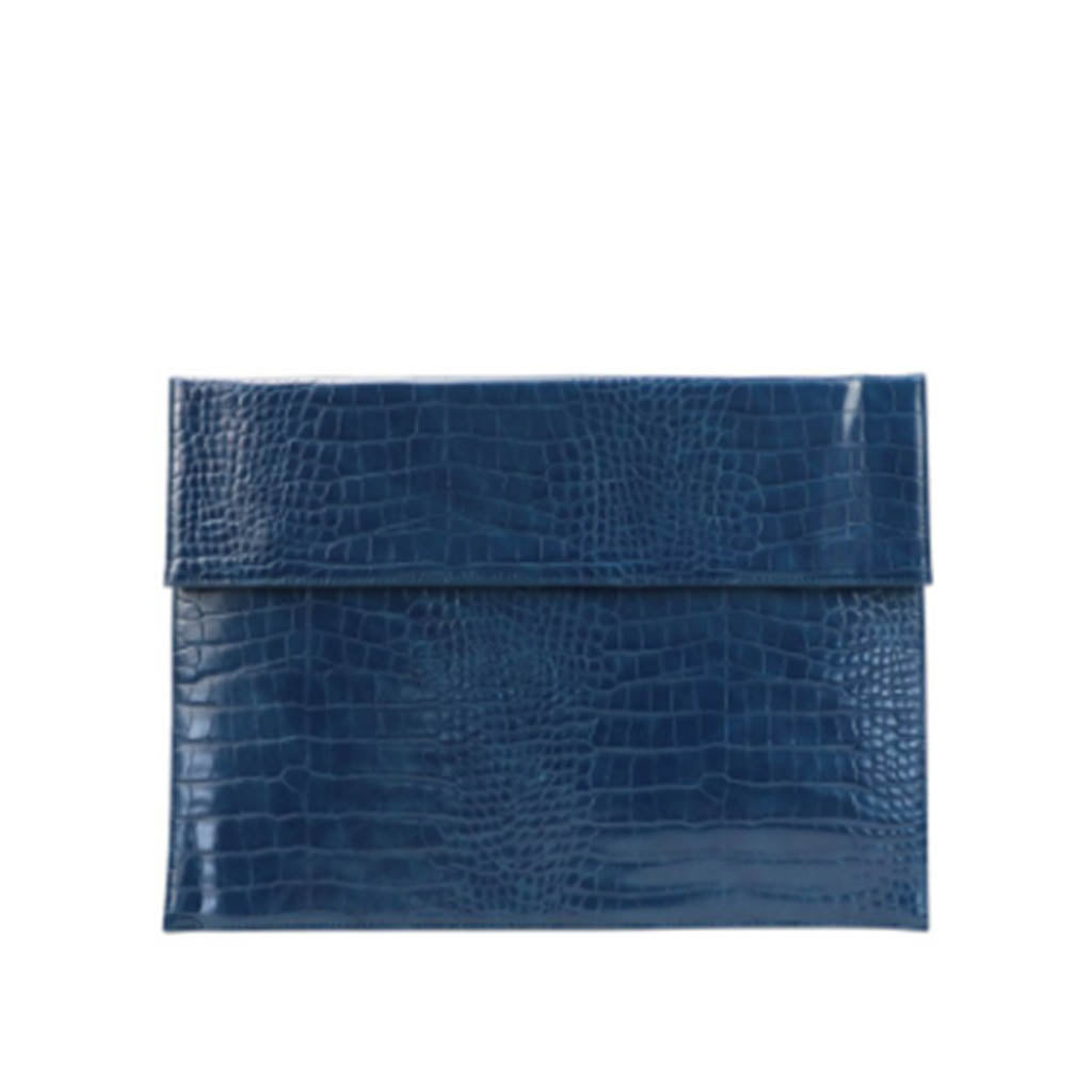The Lexi Laptop Sleeve in Navy – 13–15” Faux Leather Padded Case | Worth A Million
