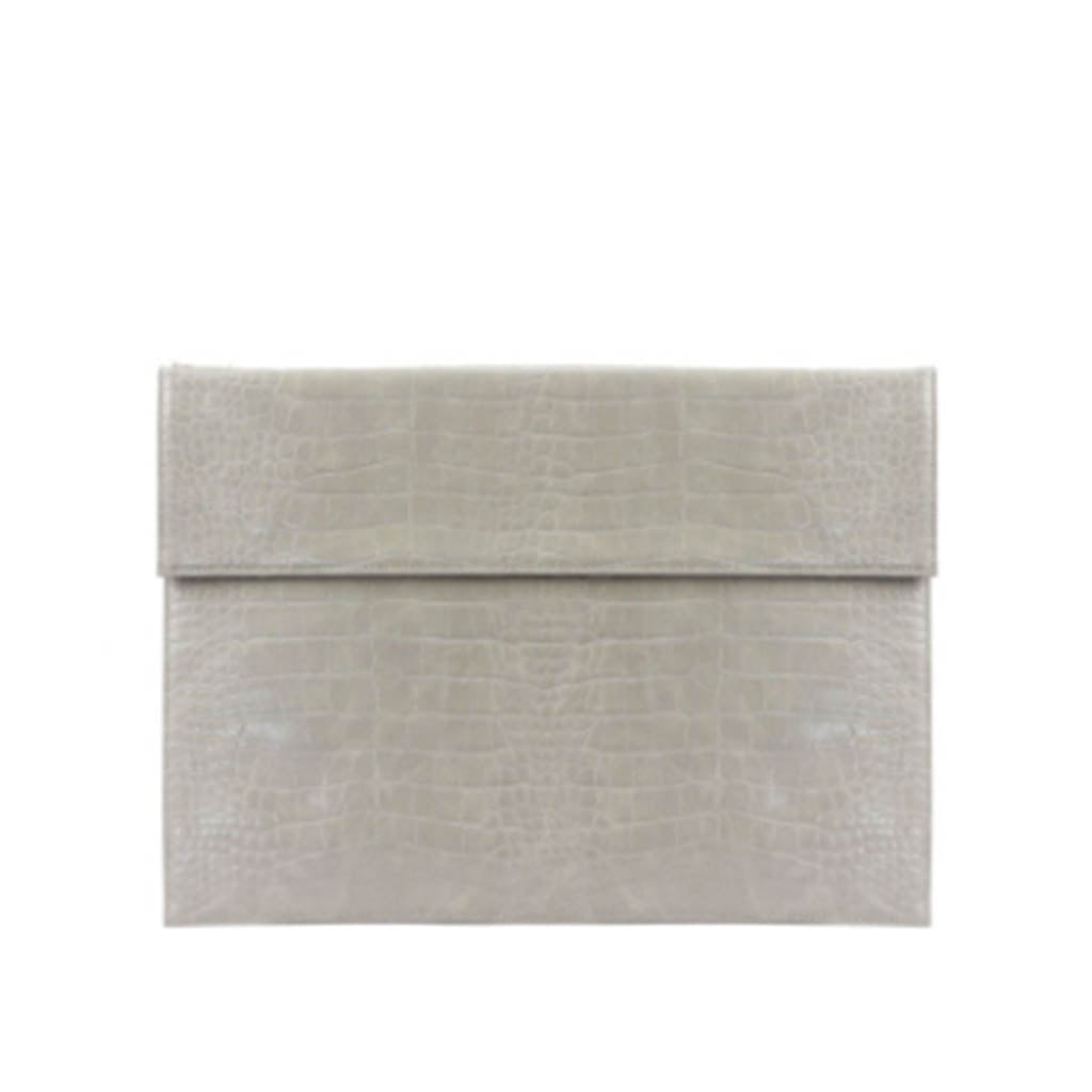 The Lexi Laptop Sleeve in Stone – Padded 13–15” Case in Faux Leather | Worth A Million