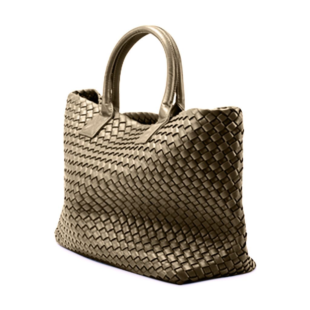 Nicola 2.0 Handwoven Vegan Leather Tote Bag – Bronze
