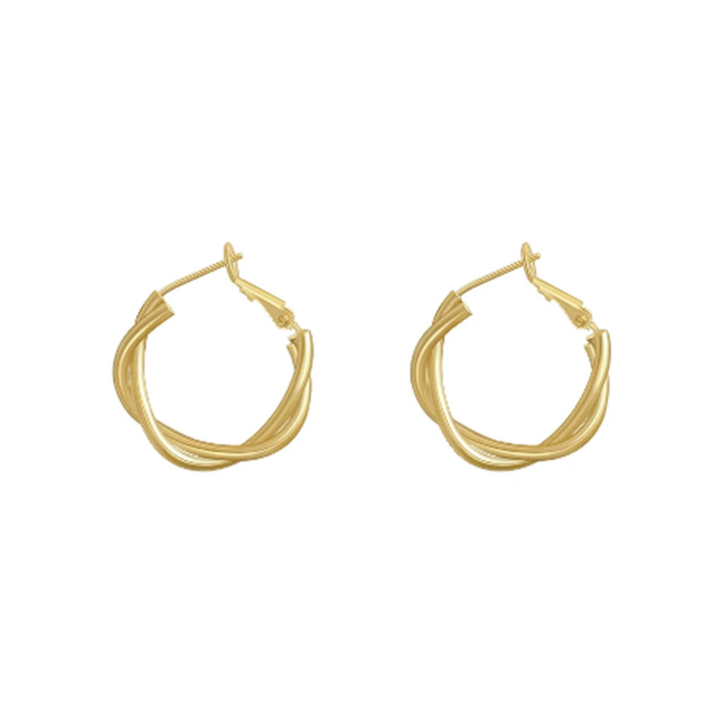 Twist Hoop Earrings in Gold – Sculptural Everyday Statement Hoops | Worth A Million