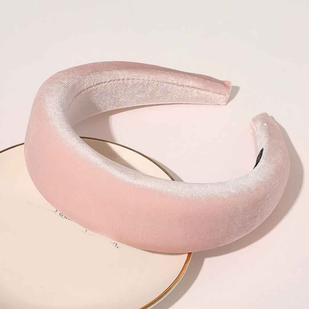 Pale Pink Velvet Headband – Soft Sculpted Hair Accessory | Worth A Million