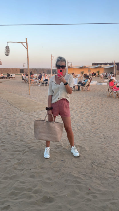Nicola 2.0 Handwoven Vegan Leather Tote Bag – Champagne