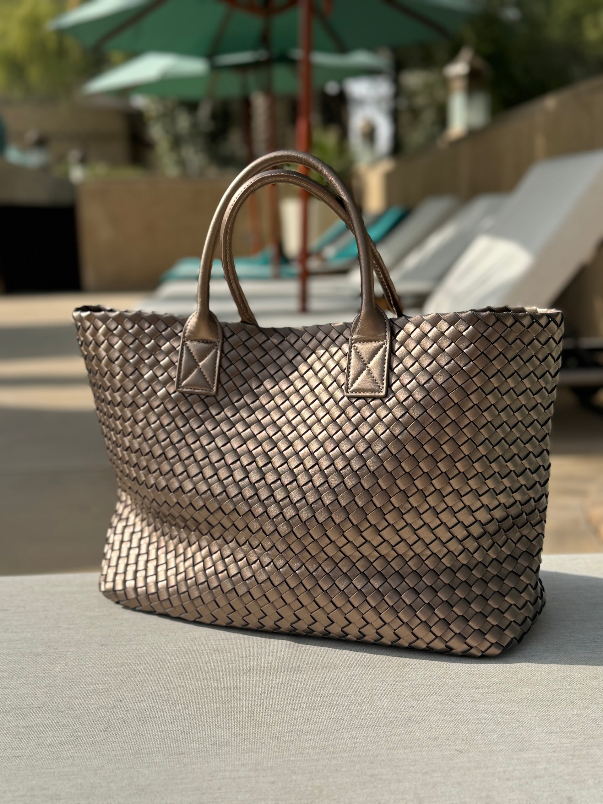 Nicola 2.0 Handwoven Vegan Leather Tote Bag