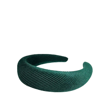 Dark Green Textured Thread Headband – Sculpted Woven Hair Accessory | Worth A Million