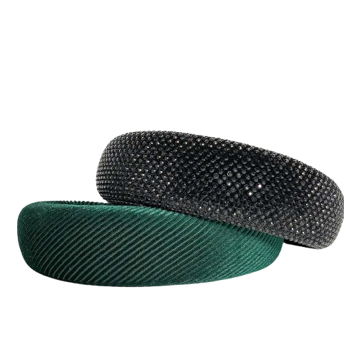 Dark Green Textured Thread Headband – Sculpted Woven Hair Accessory | Worth A Million