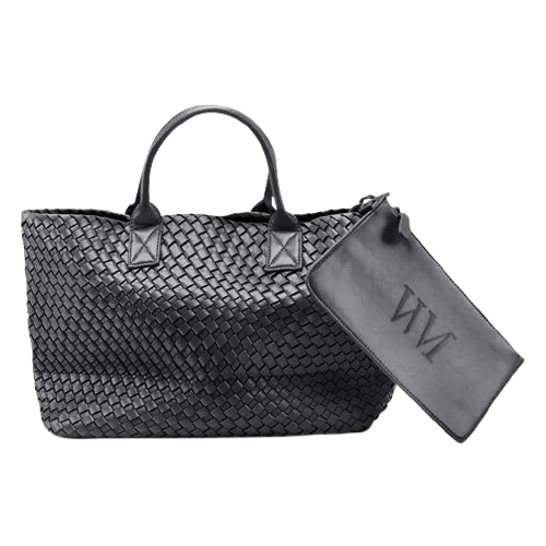 The Nicola 2.0 Weave Tote Bag in black