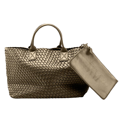 Nicola 2.0 Handwoven Vegan Leather Tote Bag – Bronze