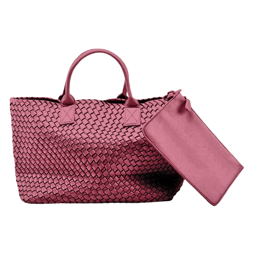 The Nicola Weave Tote Bag in burgundy