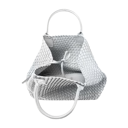 The Nicola 2.0 Weave Tote Bag in silver