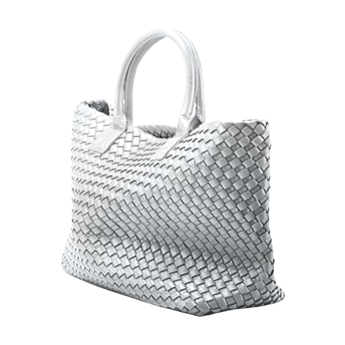 The Nicola 2.0 Weave Tote Bag in silver