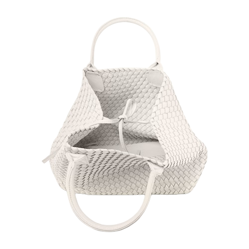 The Nicola 2.0 Weave Tote Bag in white