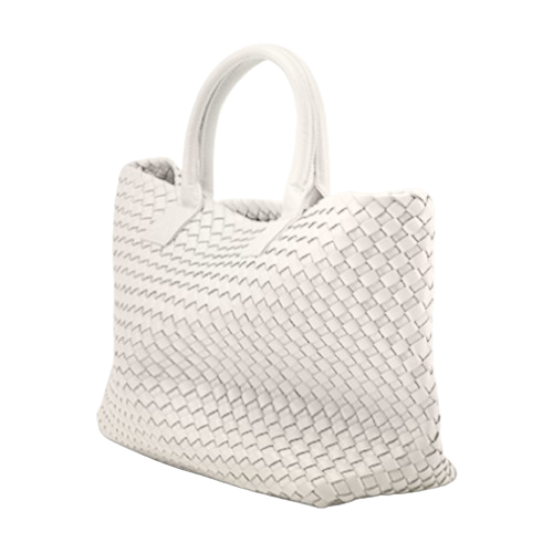 The Nicola 2.0 Weave Tote Bag in white