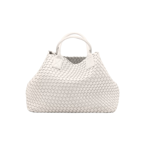 The Nicola 2.0 Weave Tote Bag in white