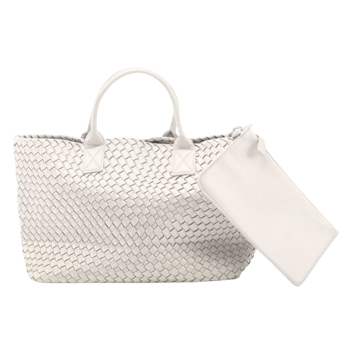 The Nicola 2.0 Weave Tote Bag in white