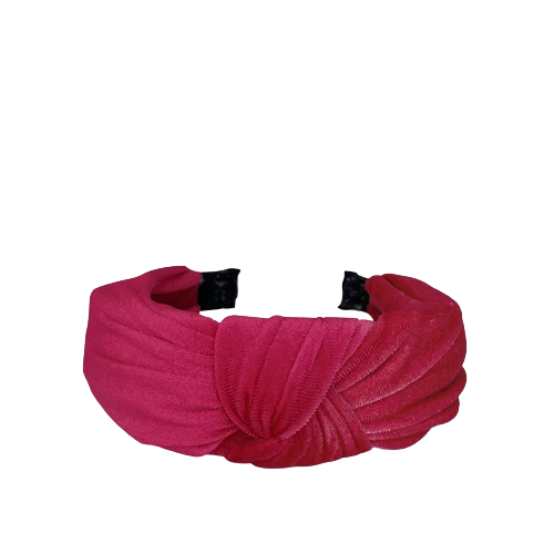 The Velvet Knot Headband in burgundy