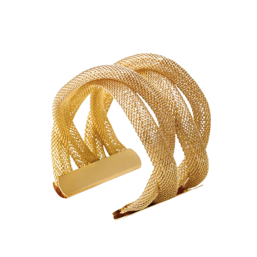 Wide Cuff Bangle in gold