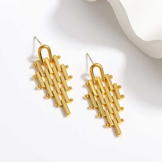 Hollow Drop Earrings in gold