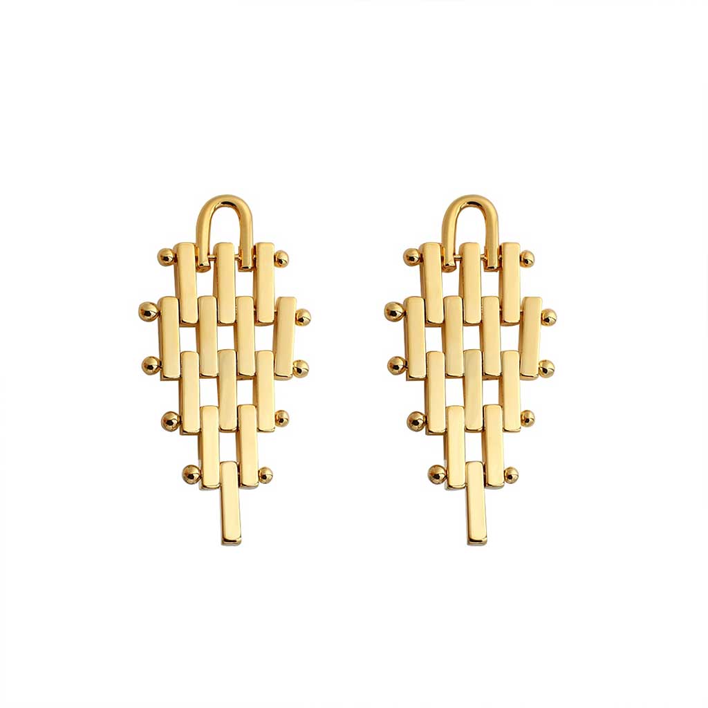 Hollow Drop Earrings in gold