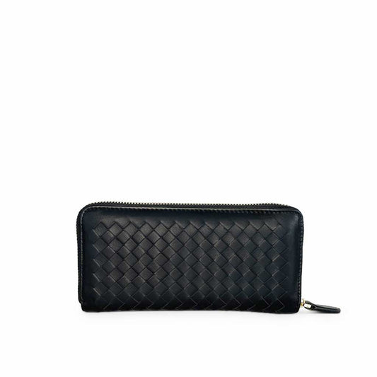 The Ada Woven Zip Around Purse in black