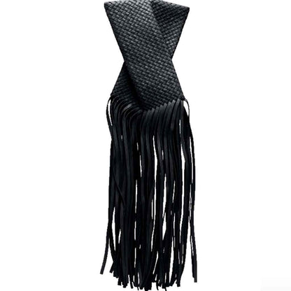 The Alaia Black Weave Tassel Clutch Bag – Textured Evening Clutch with Fringe Detail | Worth A Million
