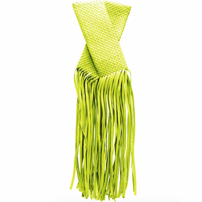 The Alaia Chartreuse Weave Tassel Clutch Bag – Bold Summer Statement Bag | Worth A Million