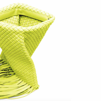 The Alaia Chartreuse Weave Tassel Clutch Bag – Bold Summer Statement Bag | Worth A Million