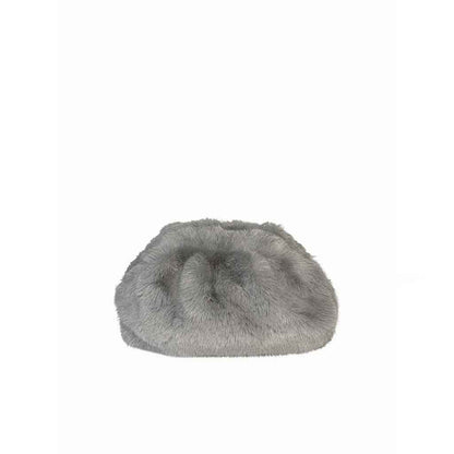 The Amelia Faux Fur Crossbody Bag in Grey – Soft Fuzzy Shoulder Bag with Chain Strap | Worth A Million