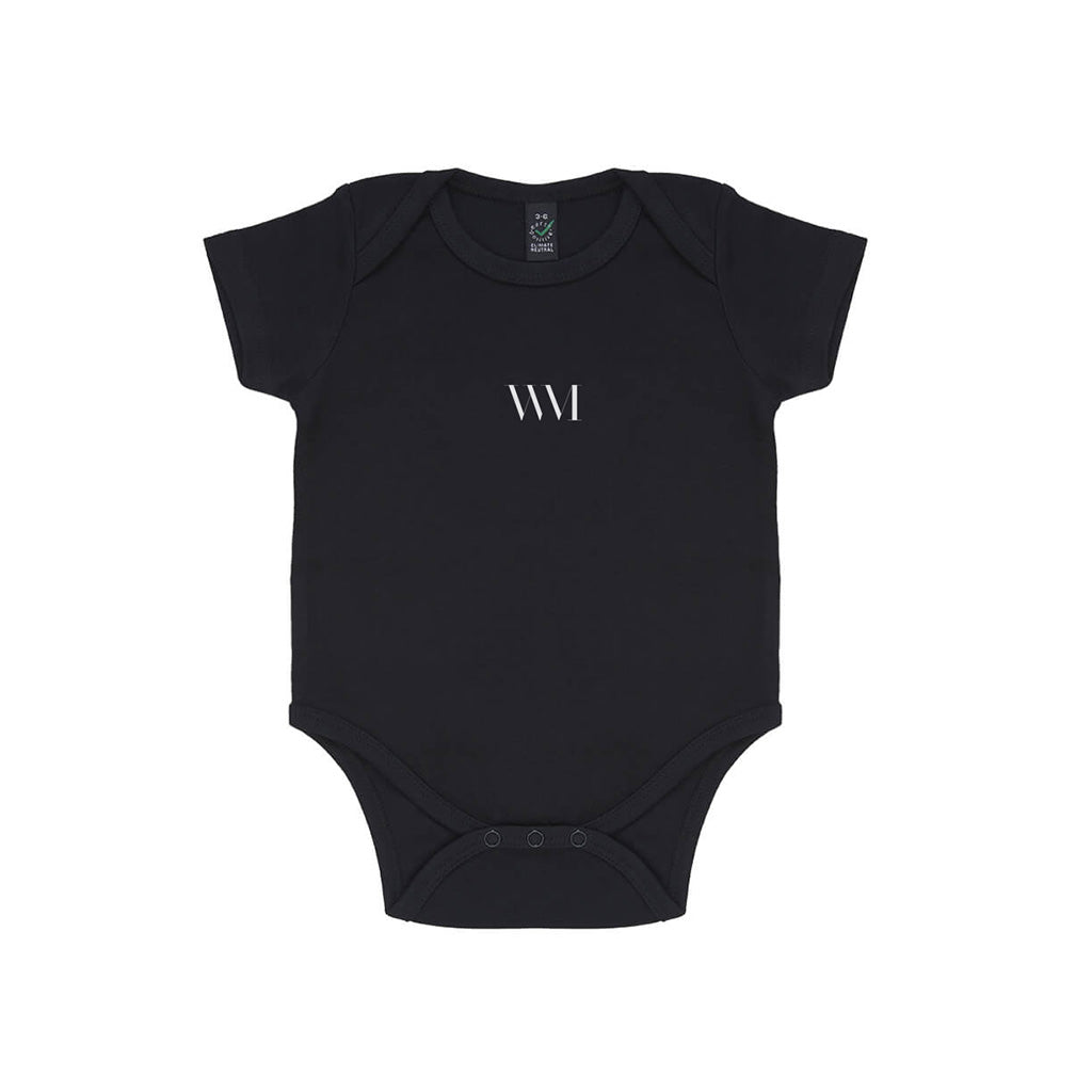 Organic Cotton Baby Grow in black