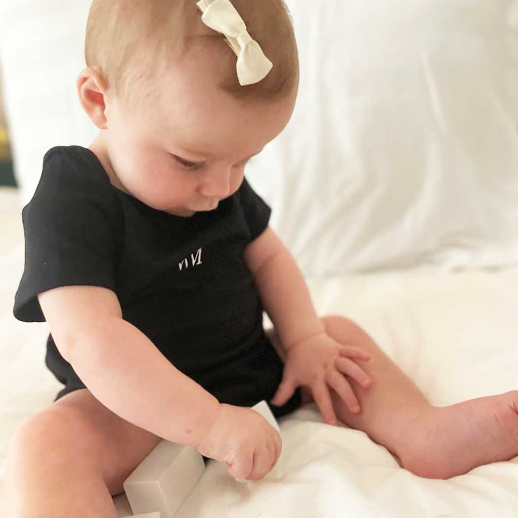 Organic Cotton Baby Grow in black