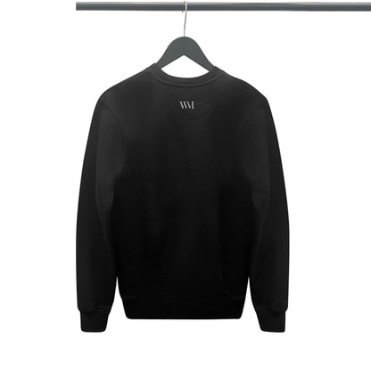 Unisex Organic Cotton Crewneck Sweater – Black Pullover | Worth A Million