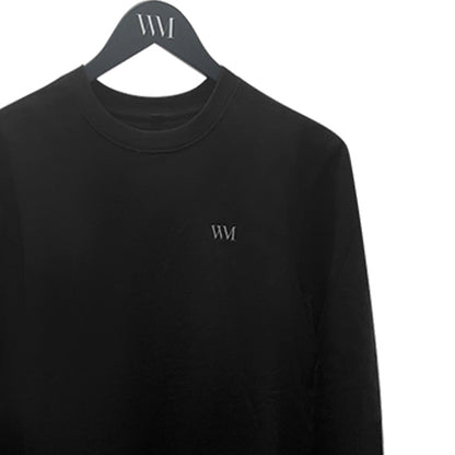 Unisex Organic Cotton Crewneck Sweater – Black Pullover | Worth A Million