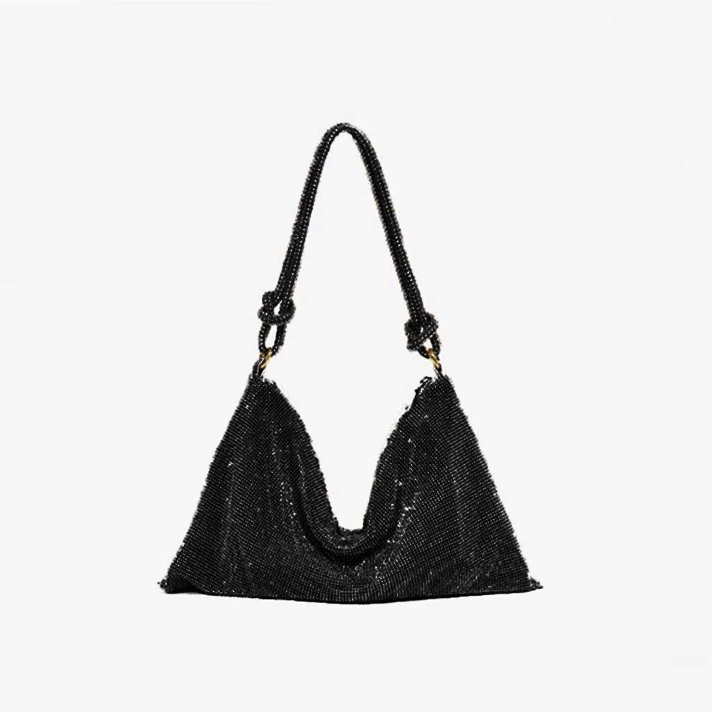 The Carrie Rhinestone Shoulder Bag in black