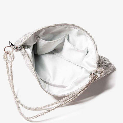 The Carrie Rhinestone Shoulder Bag in Silver – Sparkling Crystal Evening Bag | Worth A Million