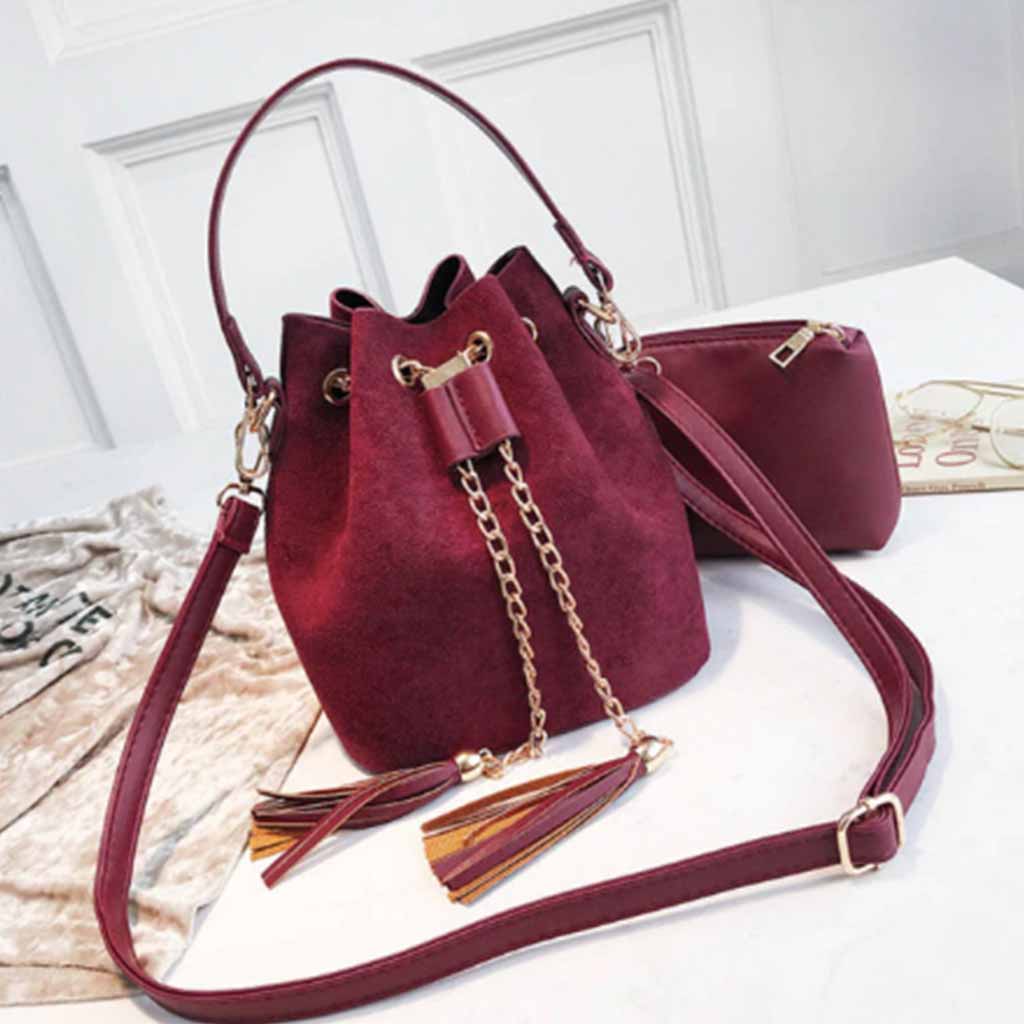 Emma Suede Effect Bucket Bag – Soft Drawstring Shoulder Bag Worth Million
