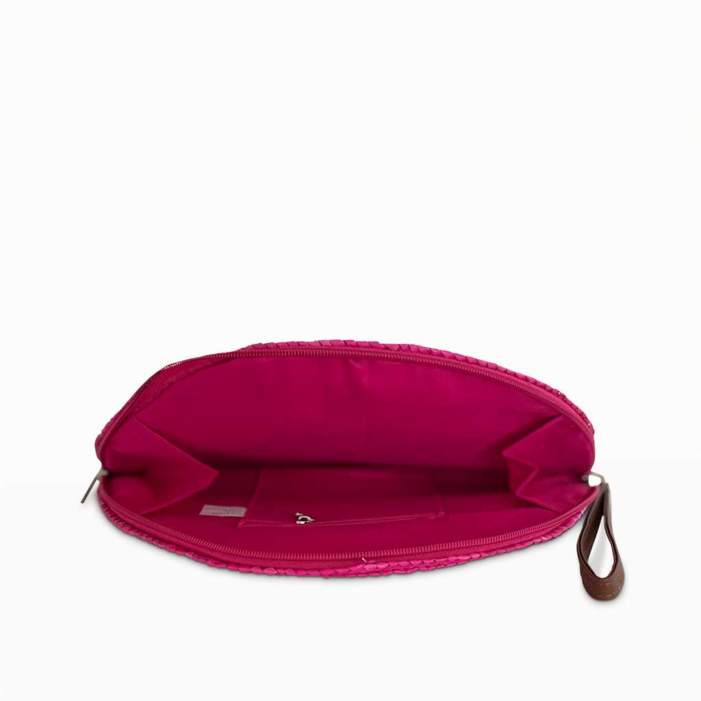 The Multicoloured Gaia Half Moon Straw Clutch Bag