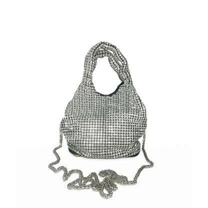 Silver Rhinestone Mini Bucket Bag – The Gracie Sparkle Tote | Worth A Million